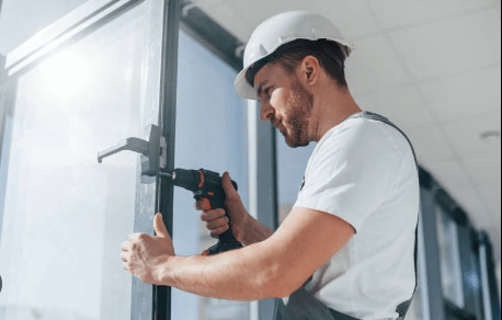 Man Installing Shopfront