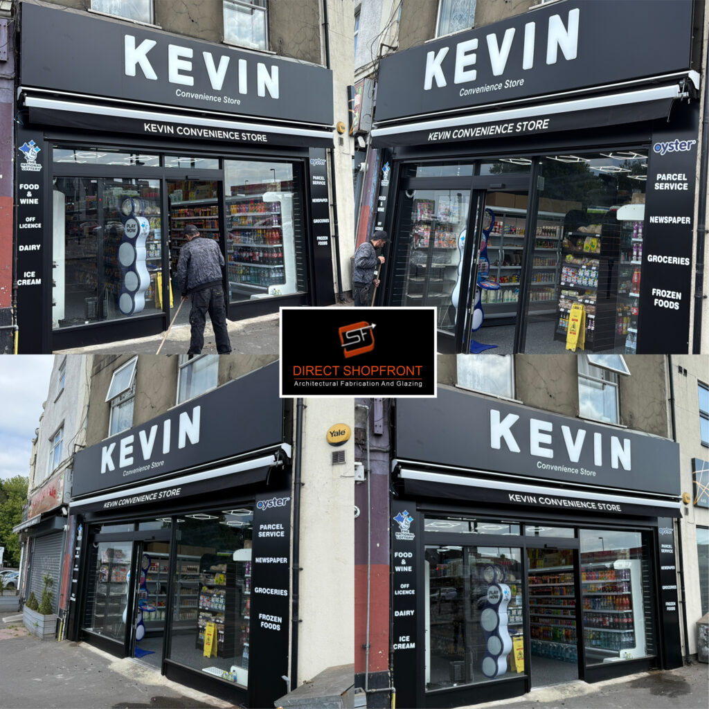Custom Chelsea shopfront design featuring modern glass frontage, aluminium frames, and an attractive commercial storefront.