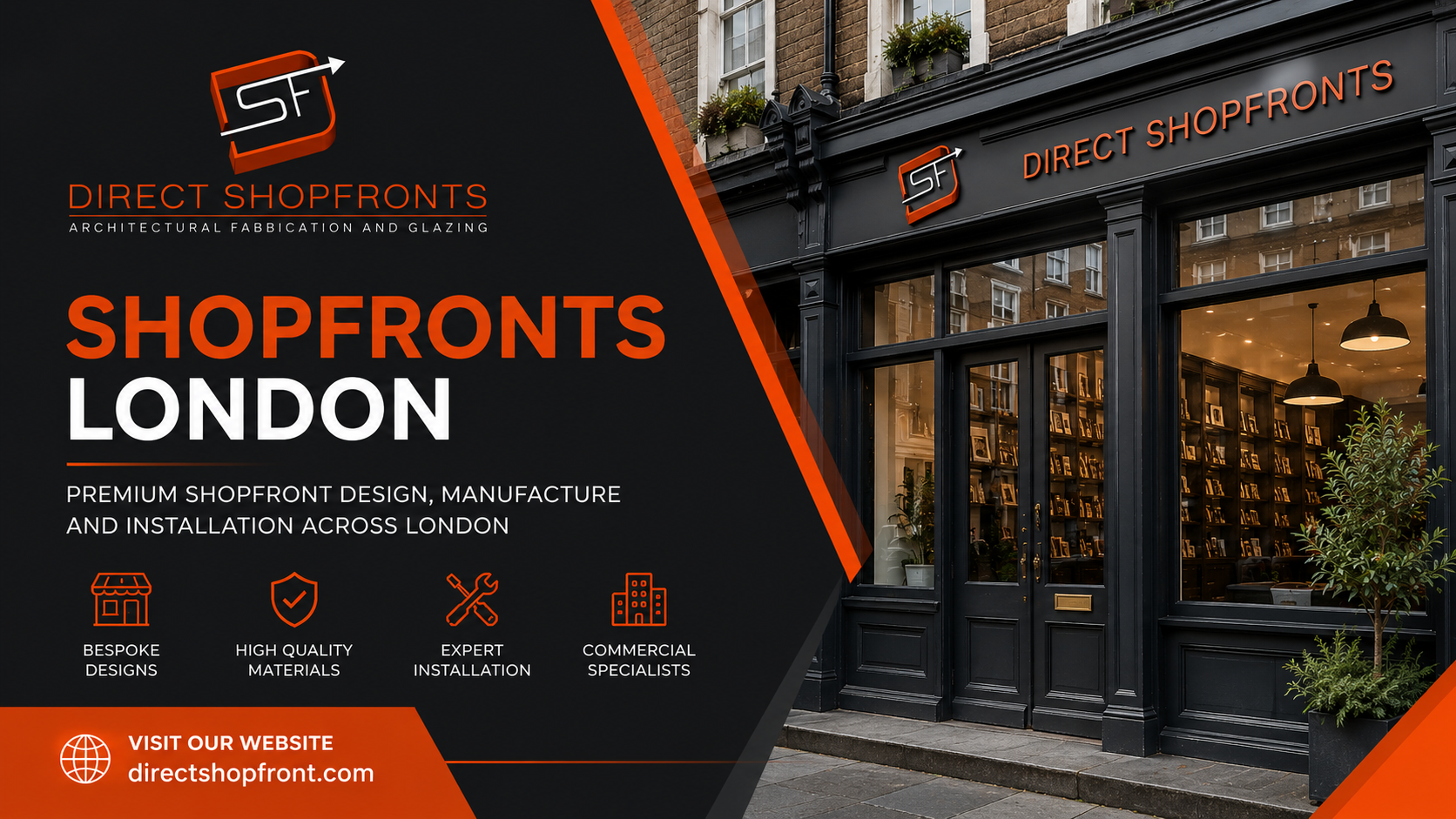 Elegant storefront in London attracting customers with a strong visual identity