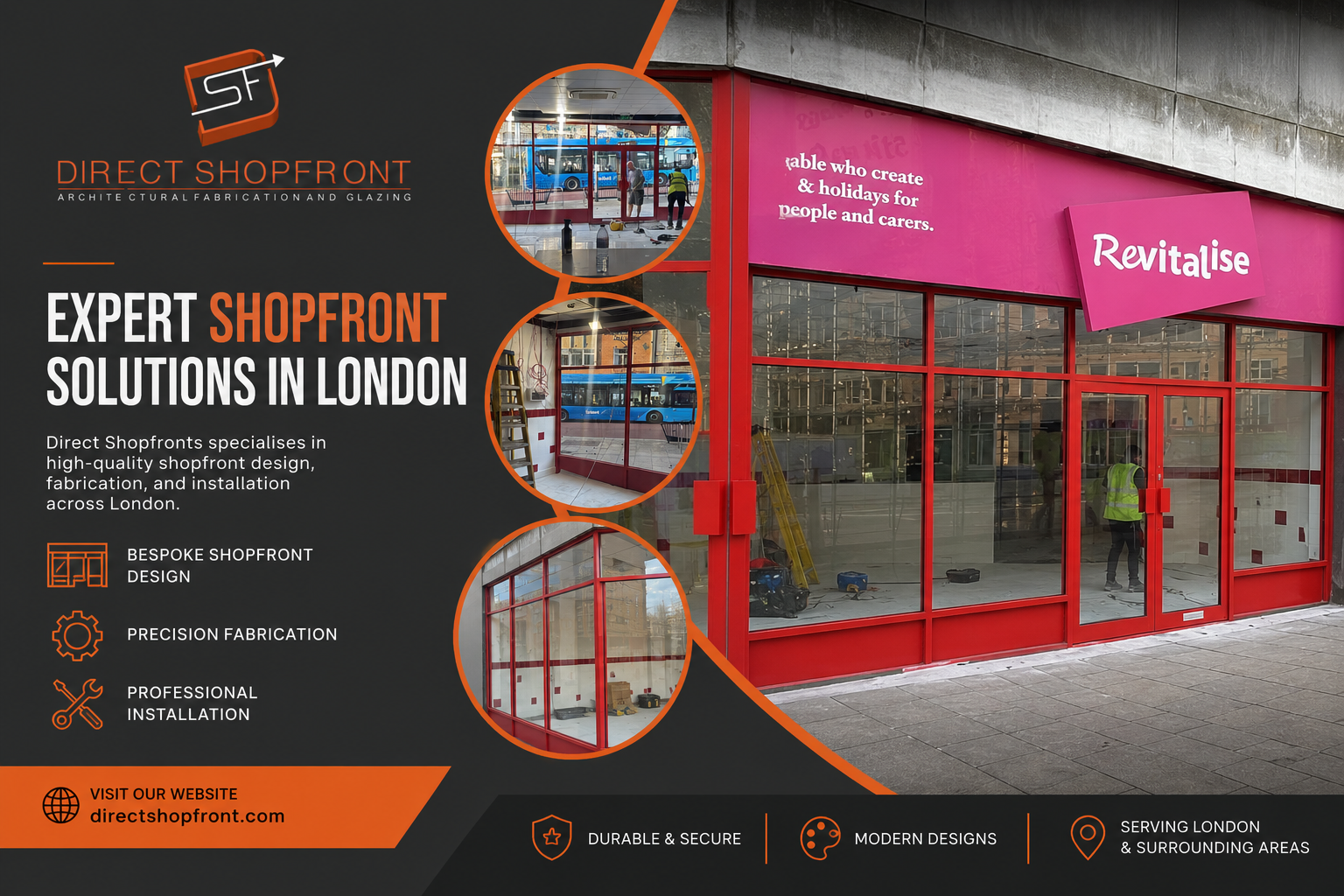 Shopfronts London combining elegant storefront aesthetics with advanced commercial security features.
