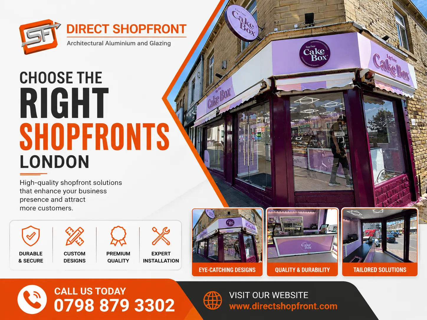Choose the right Shopfronts London with custom glass and aluminium commercial shopfront installation services