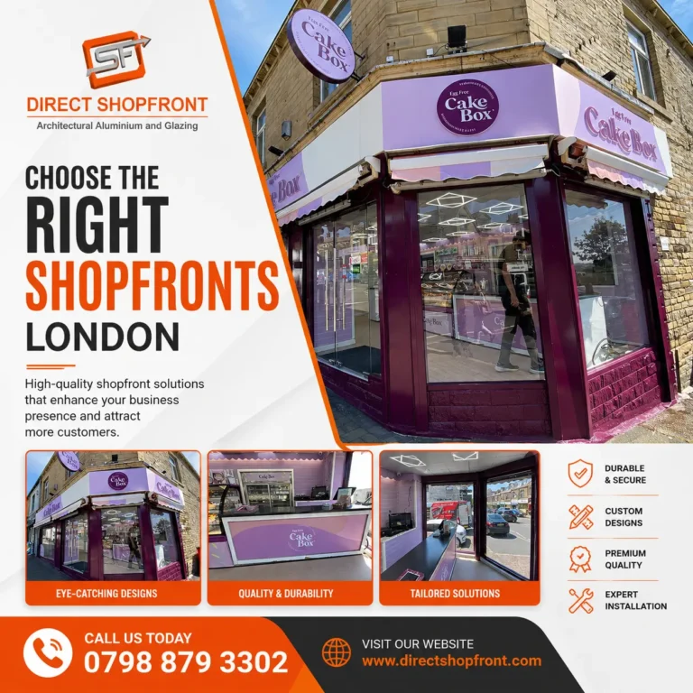 Choose the right Shopfronts London with custom glass and aluminium commercial shopfront installation services