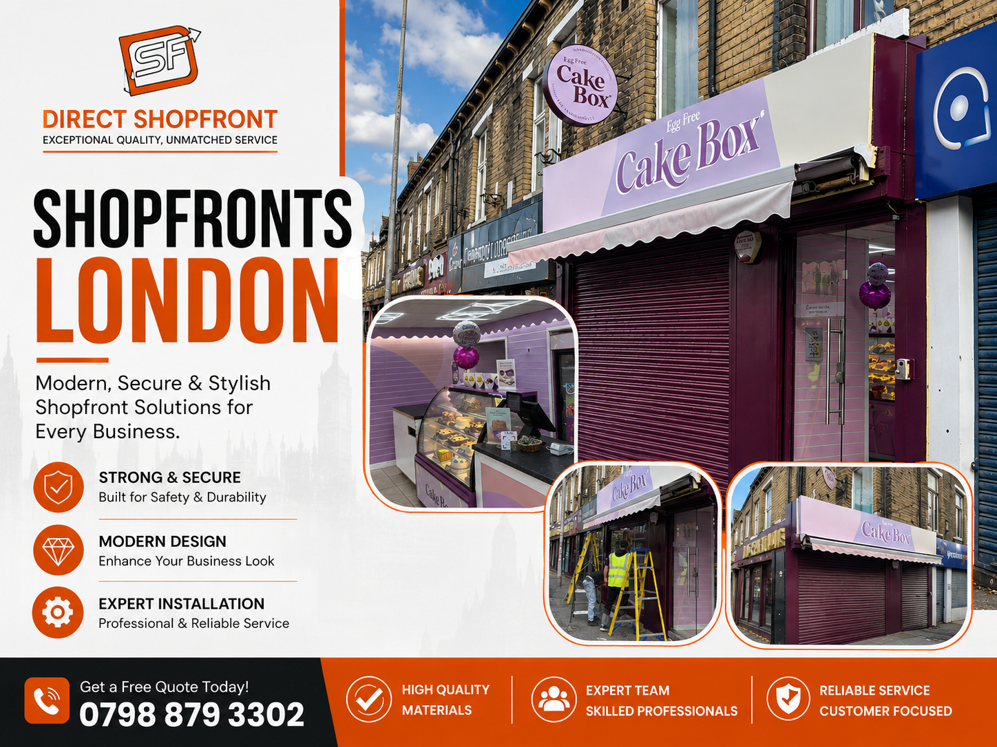 Modern Shopfronts London installation for a stylish commercial storefront