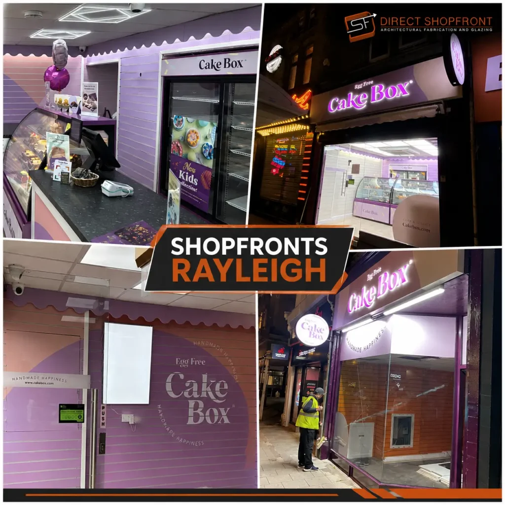 Elegant Shopfronts Rayleigh with bespoke aluminium frame and glass frontage