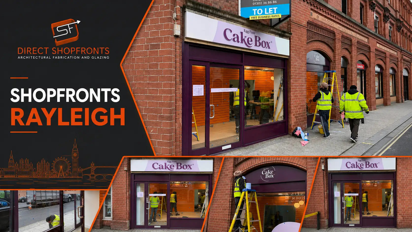 Custom Shopfronts Rayleigh installation showcasing secure and stylish business entrance
