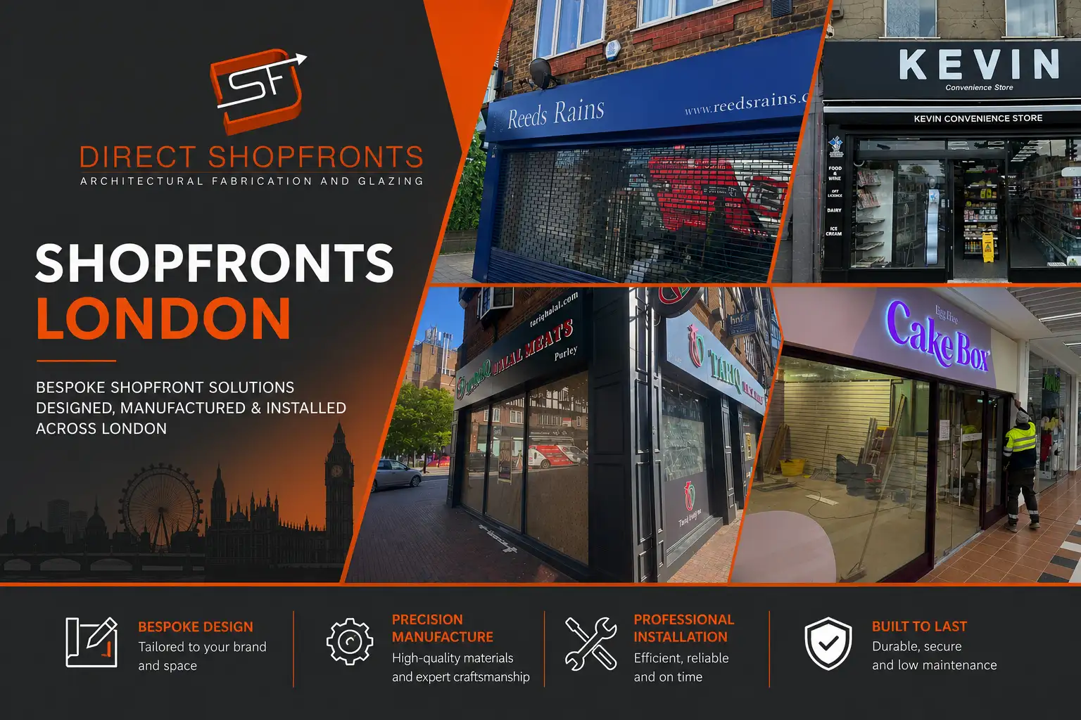 Premium Shopfronts London installation by Direct Shopfronts for modern commercial properties