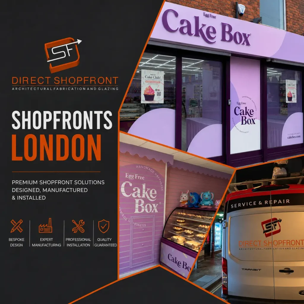 High-quality Shopfronts London exterior with modern retail entrance design