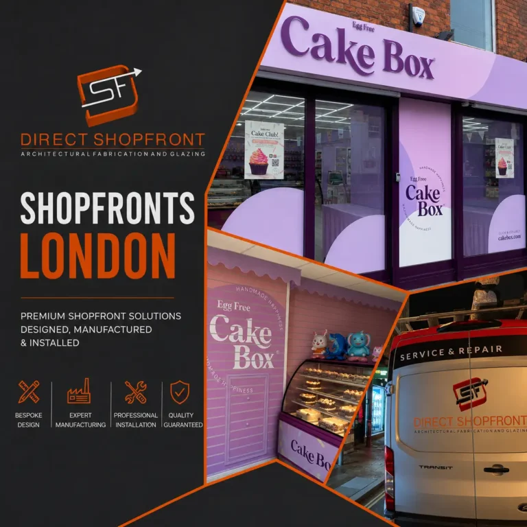 High-quality Shopfronts London exterior with modern retail entrance design