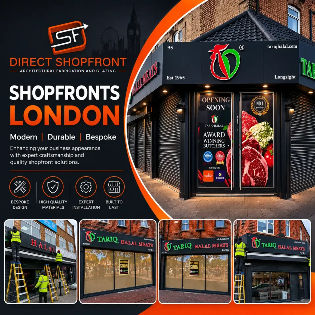Custom Shopfronts London showcasing secure and stylish business frontage