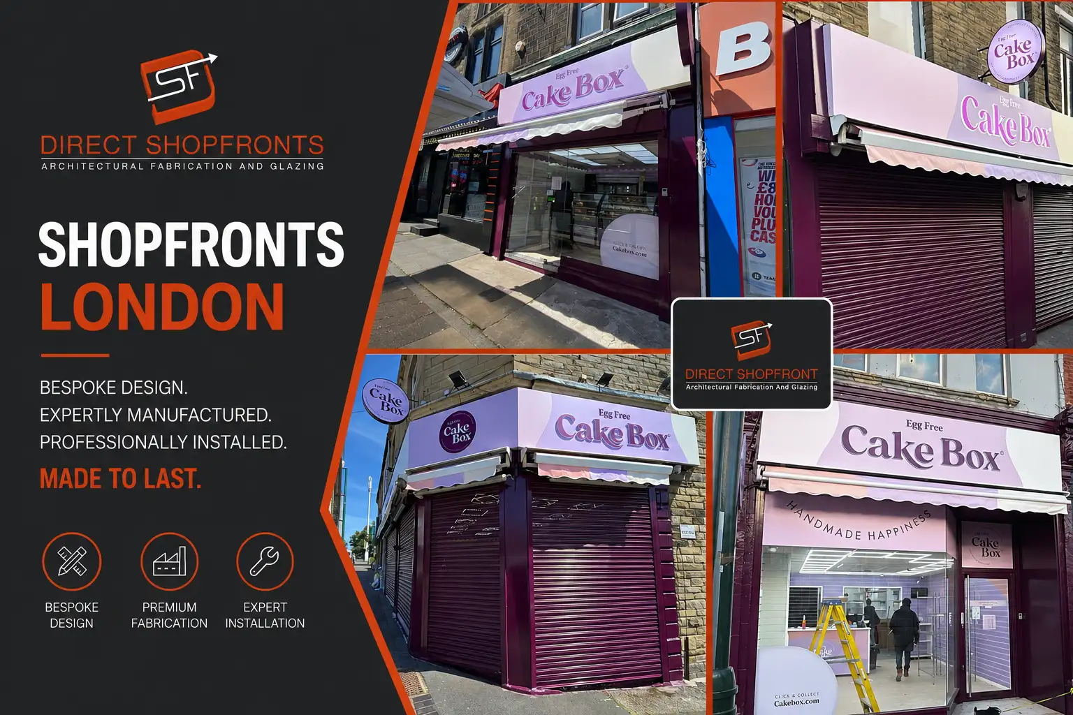 Custom aluminium Shopfronts London designed and fitted by Direct Shopfronts