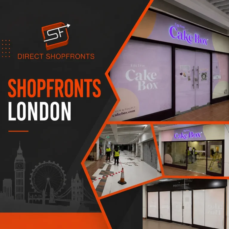 Shopfronts London installation project by Direct Shopfronts featuring modern commercial glass frontage.