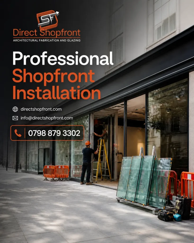 Business premises prepared for shopfront installation, with a clear front entrance and work area ready for access