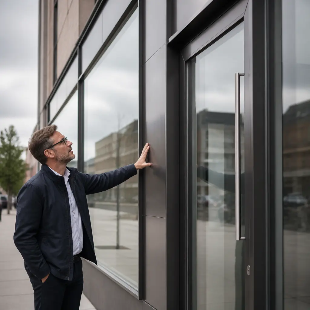 Modern commercial shopfront design detail